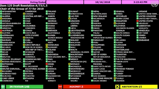 UNGA vote on Palestine G 77